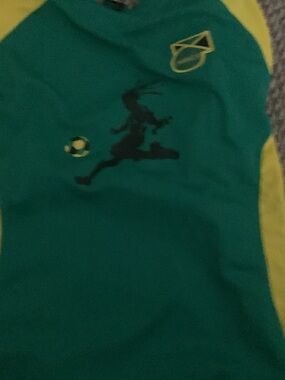 Youth Green Soccer Jersey with Yellow Accents